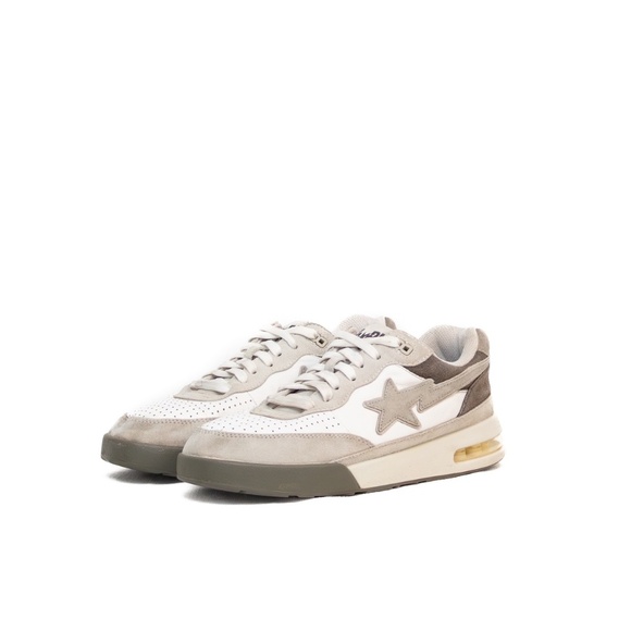 BAPE STA Low Top Sneakers White/Grey Suede Leather – Men’s‎ US 9